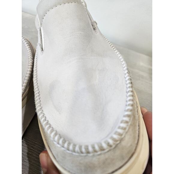 Ugg Marin Slip On Platform Size 10 Cream Canvas Shoes - Picture 12 of 13